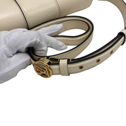 LOUIS VUITTON Shoulder Bag M55950 Calfskin Ivory LV logo Ponneuf Women Used Authentic