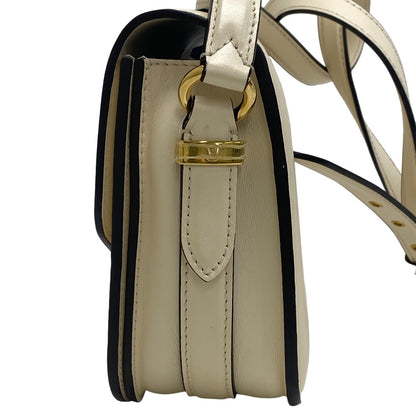LOUIS VUITTON Shoulder Bag M55950 Calfskin Ivory LV logo Ponneuf Women Used Authentic
