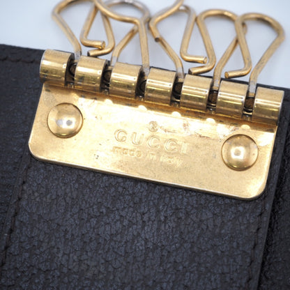 GUCCI Key case Key holder  435305 leather Brown six hooks GG Marmont unisex(Unisex) Used Authentic