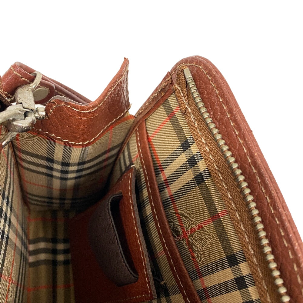 BURBERRY business bag leather Brown Carriage