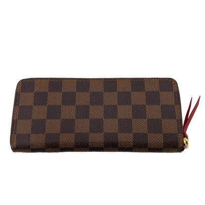 LOUIS VUITTON Long Wallet Purse N60534 leather Brown Damier Portefeuille Clemence