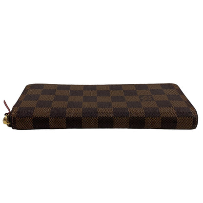 LOUIS VUITTON Long Wallet Purse N60534 leather Brown Damier Portefeuille Clemence