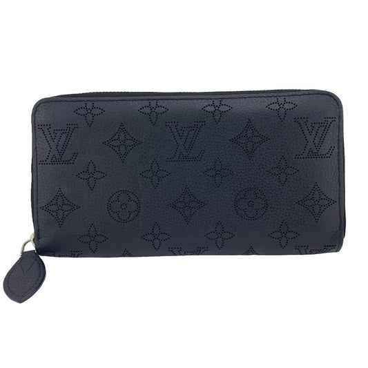 LOUIS VUITTON Long Wallet Purse M61867 Calfskin black Calf Black Mahina Zippy wallet