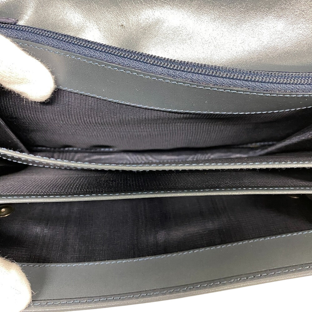 PRADA Long Wallet Purse leather blue Vittero