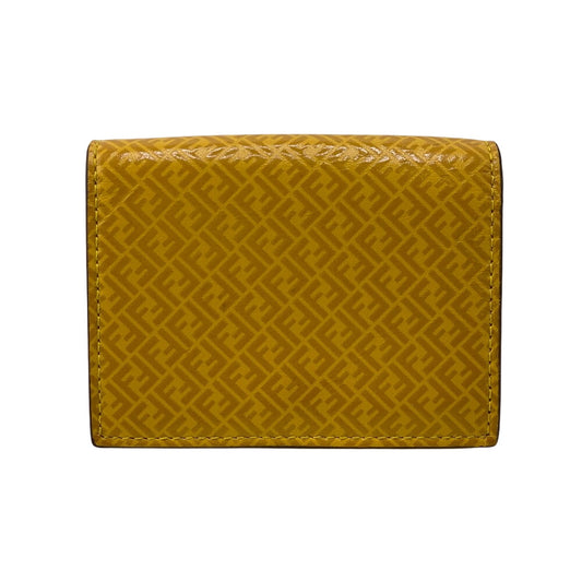 FENDI Tri-fold wallet 7M0280 leather yellow FF logo