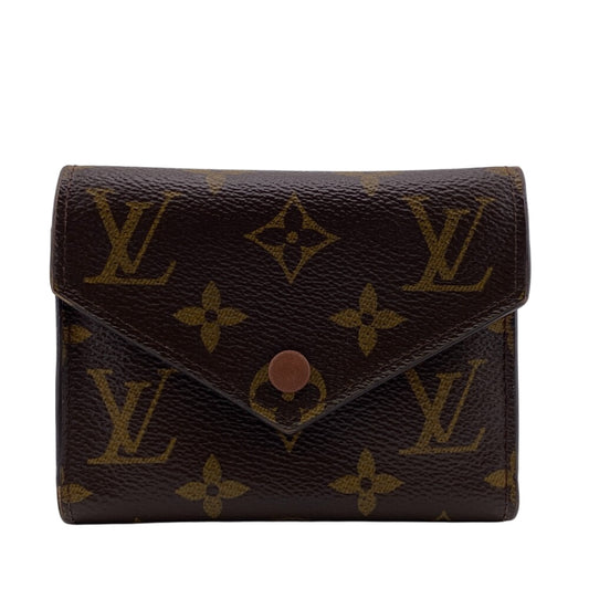 LOUIS VUITTON Tri-fold wallet M62472 leather Brown Monogram Victorine