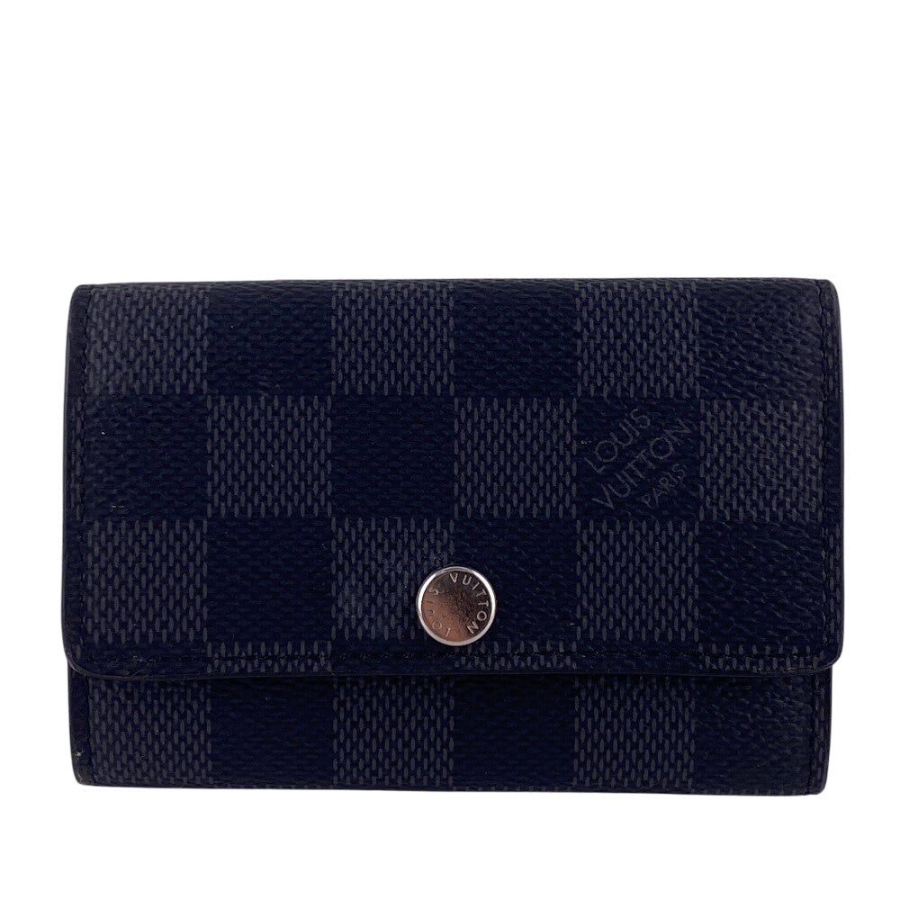 LOUIS VUITTON Key case Key holder  N62662 Damier Graphite , Leather gray Damier Grafitte Multicles6