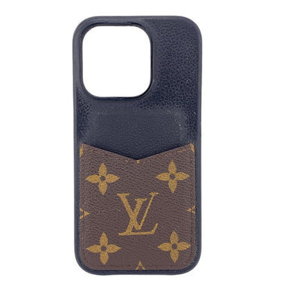 LOUIS VUITTON iPhone case M82887 leather Brown Monogram Bumper 15 PRO