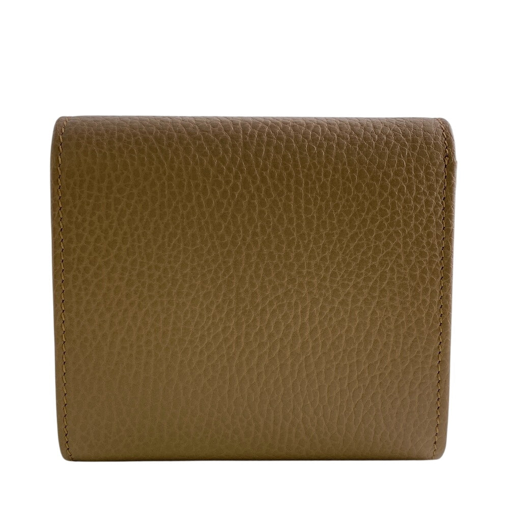GUCCI Bifold Wallet leather beige GG Marmont