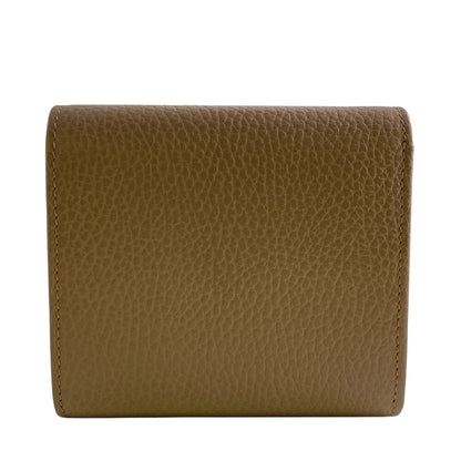 GUCCI Bifold Wallet leather beige GG Marmont
