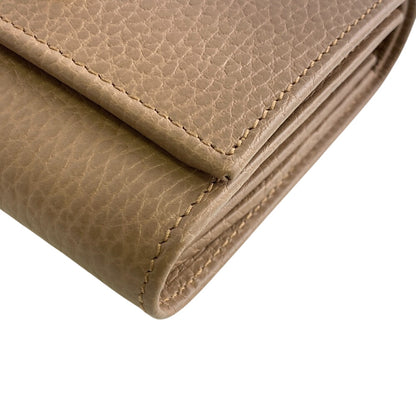 GUCCI Bifold Wallet leather beige GG Marmont
