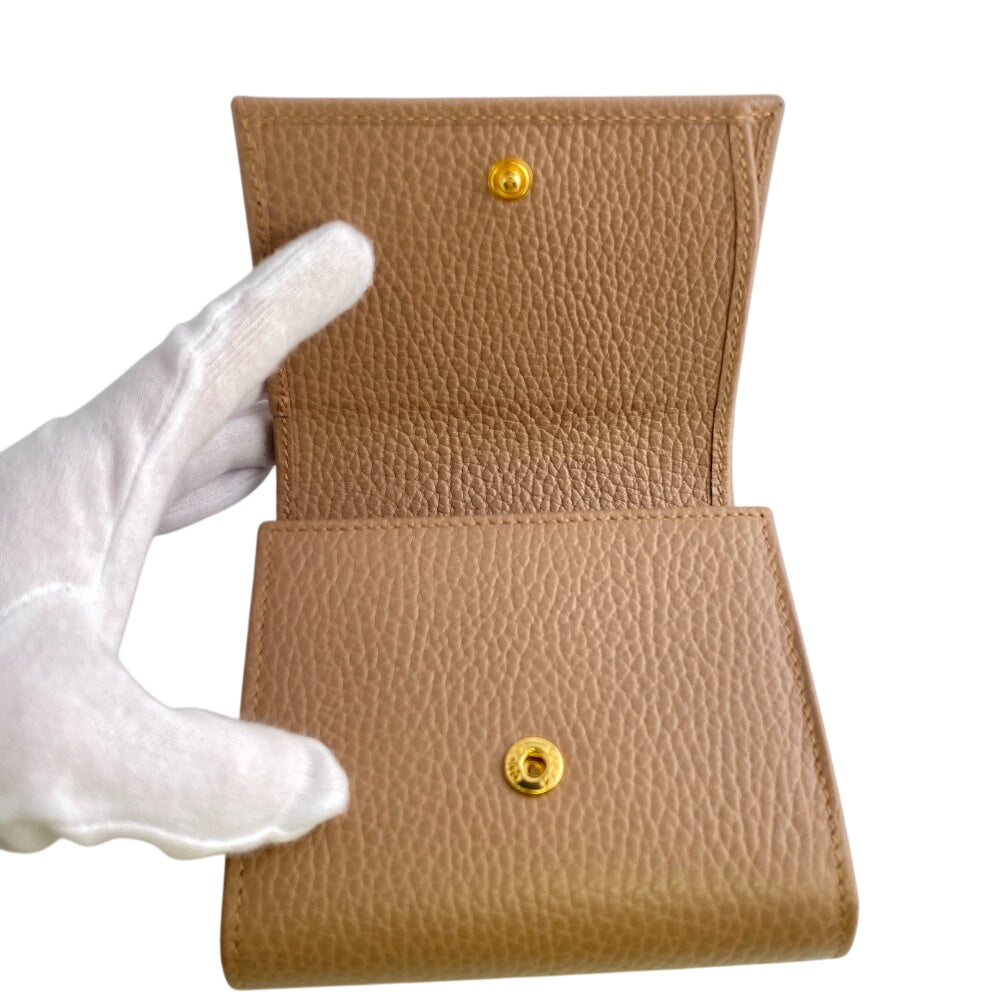 GUCCI Bifold Wallet leather beige GG Marmont