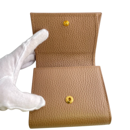 GUCCI Bifold Wallet leather beige GG Marmont