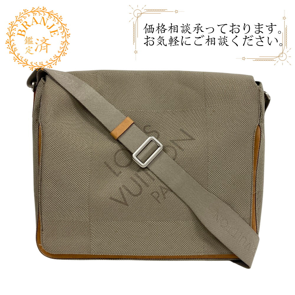 LOUIS VUITTON Messenger bag M93030 Nylon khaki Damier Jean Messier