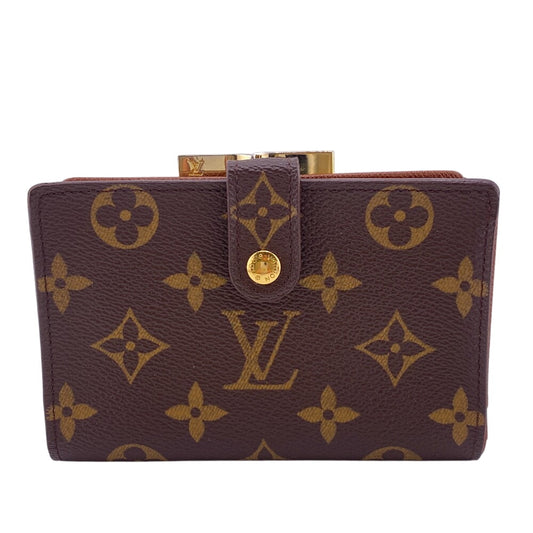 LOUIS VUITTON Bifold Wallet M61674 leather Brown Monogram Viennois Made in USA