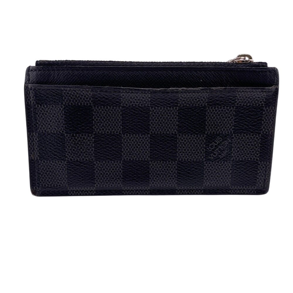 LOUIS VUITTON Coin case N64038 leather black Damier Grafitte Coin card holder
