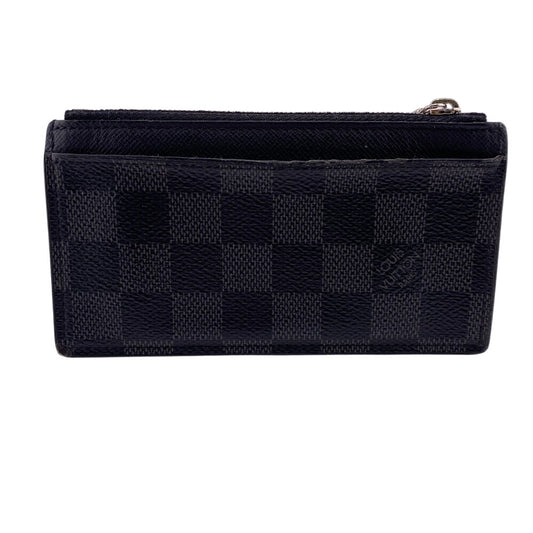 LOUIS VUITTON Coin case N64038 leather black Damier Grafitte Coin card holder