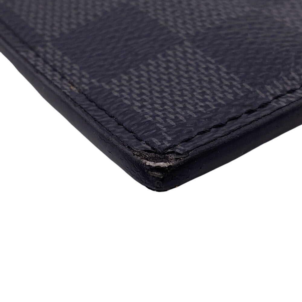 LOUIS VUITTON Coin case N64038 leather black Damier Grafitte Coin card holder