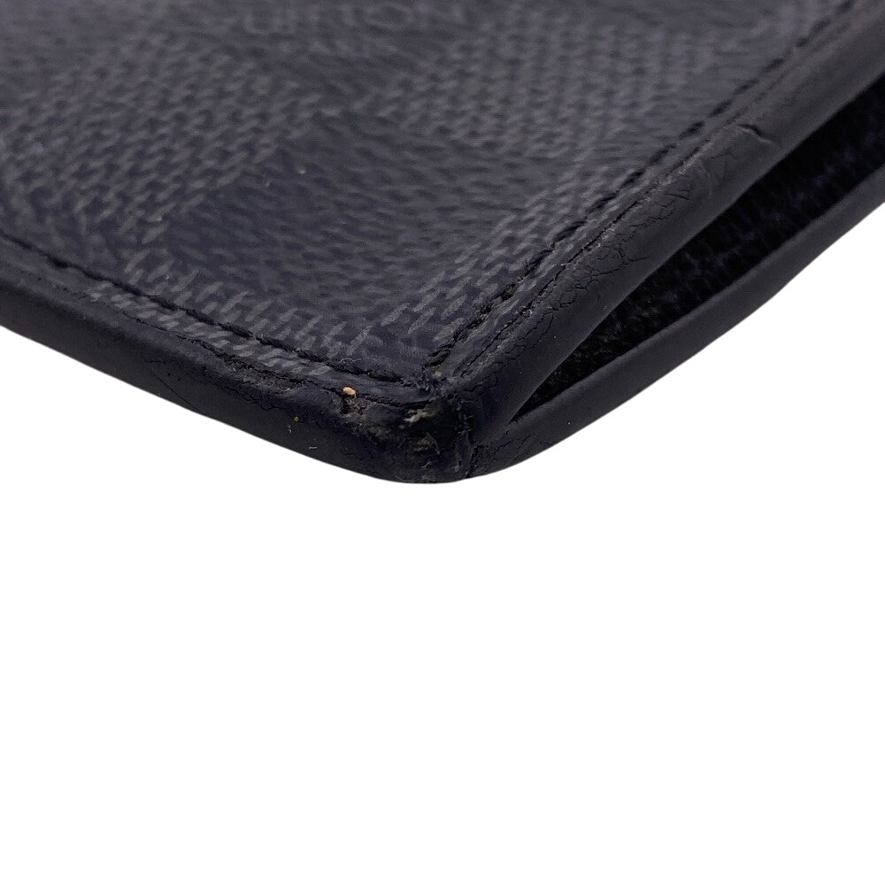 LOUIS VUITTON Coin case N64038 leather black Damier Grafitte Coin card holder
