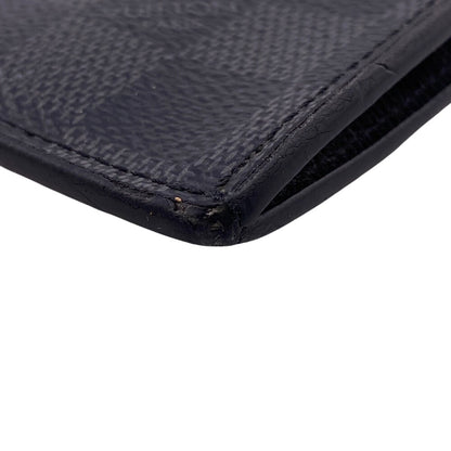 LOUIS VUITTON Coin case N64038 leather black Damier Grafitte Coin card holder