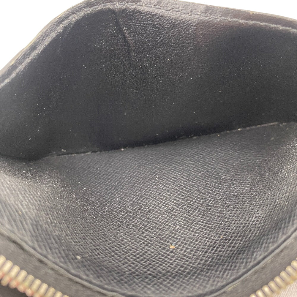 LOUIS VUITTON Coin case N64038 leather black Damier Grafitte Coin card holder
