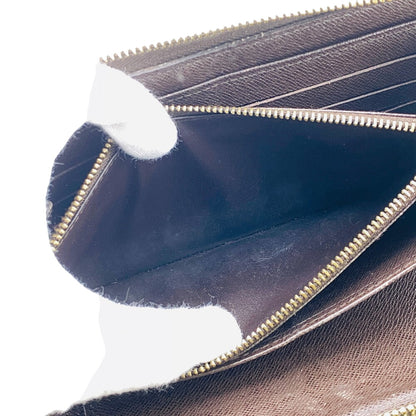 LOUIS VUITTON Long Wallet Purse N60003 leather Brown Damier Zippy Organizer
