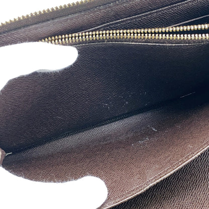LOUIS VUITTON Long Wallet Purse N60003 leather Brown Damier Zippy Organizer