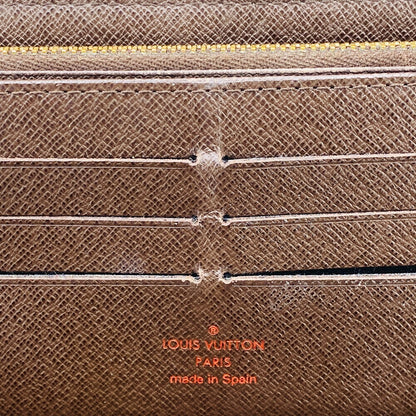 LOUIS VUITTON Long Wallet Purse N60003 leather Brown Damier Zippy Organizer