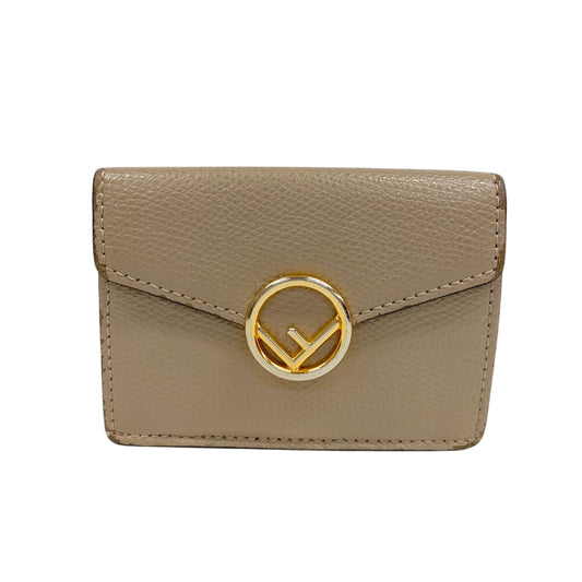 FENDI Tri-fold wallet 8M0395 leather beige micro