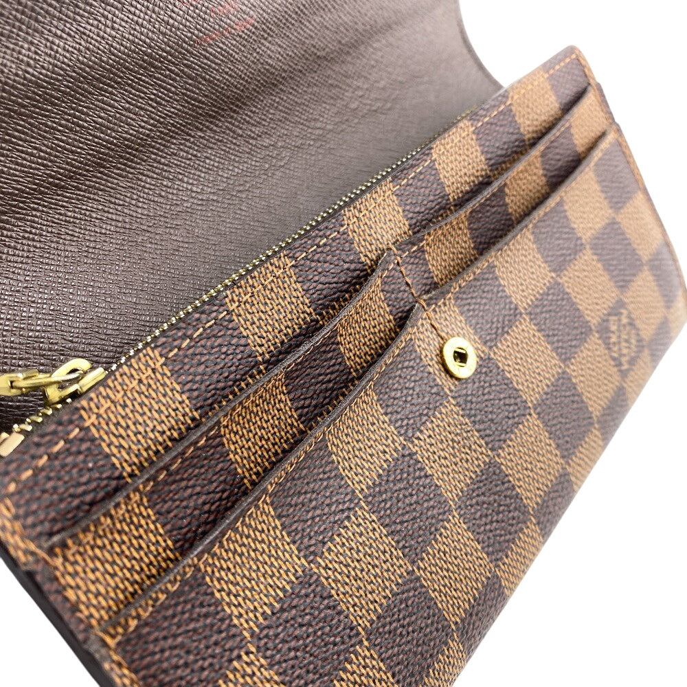 LOUIS VUITTON Long Wallet Purse N61734 Damier Brown Damier Sara
