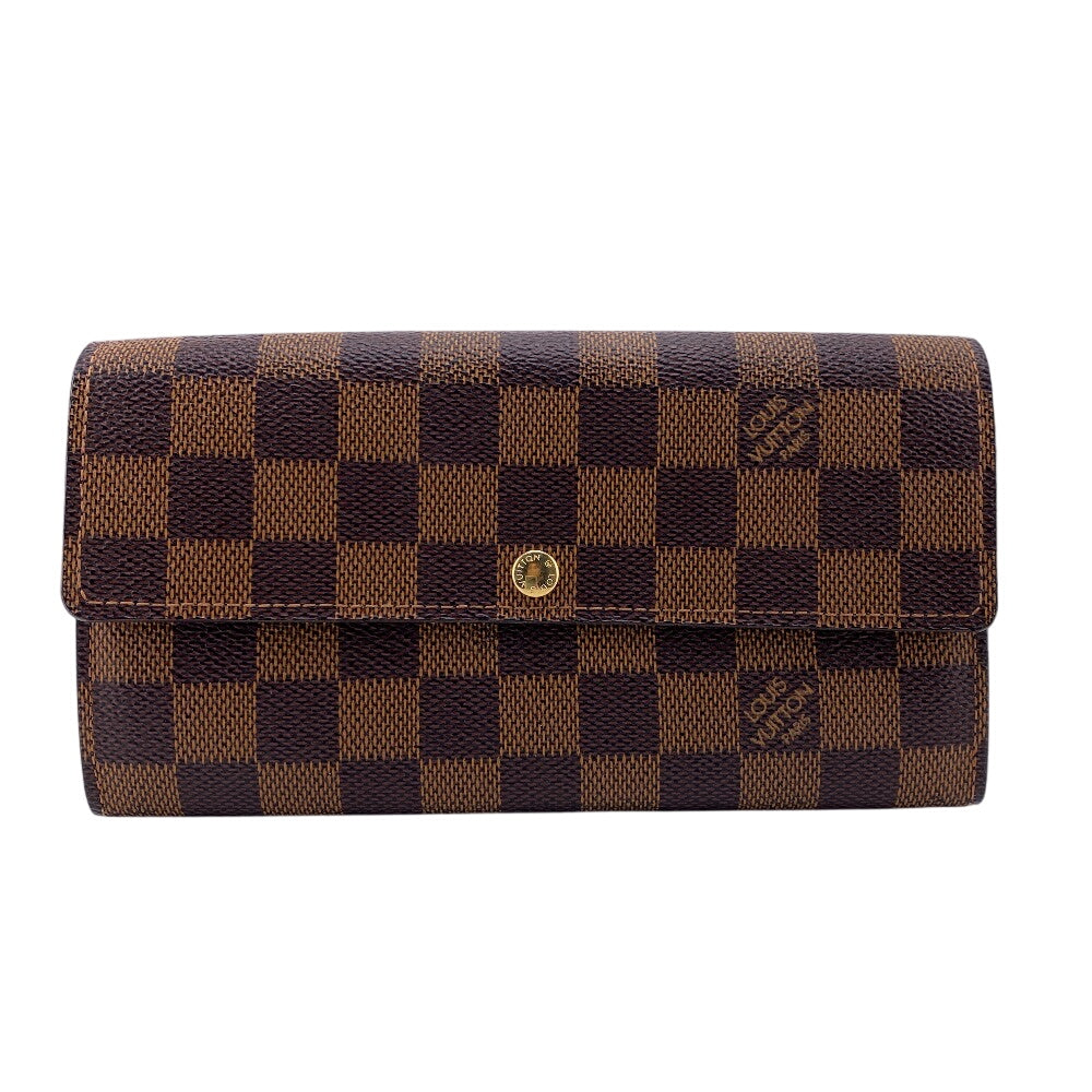 LOUIS VUITTON Long Wallet Purse N61734 Damier Brown Damier Sara