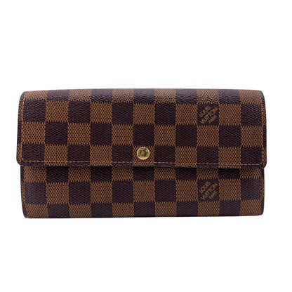 LOUIS VUITTON Long Wallet Purse N61734 Damier Brown Damier Sara