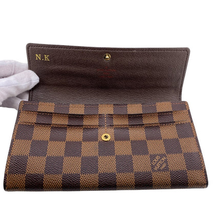 LOUIS VUITTON Long Wallet Purse N61734 Damier Brown Damier Sara