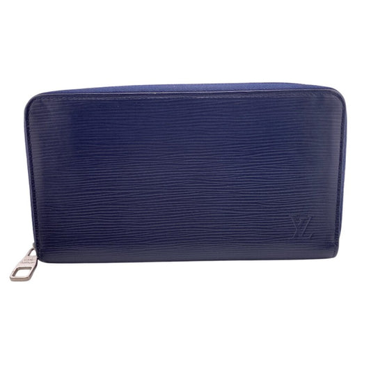 LOUIS VUITTON Long Wallet Purse M62644 leather Navy Epi Zippy Organizer