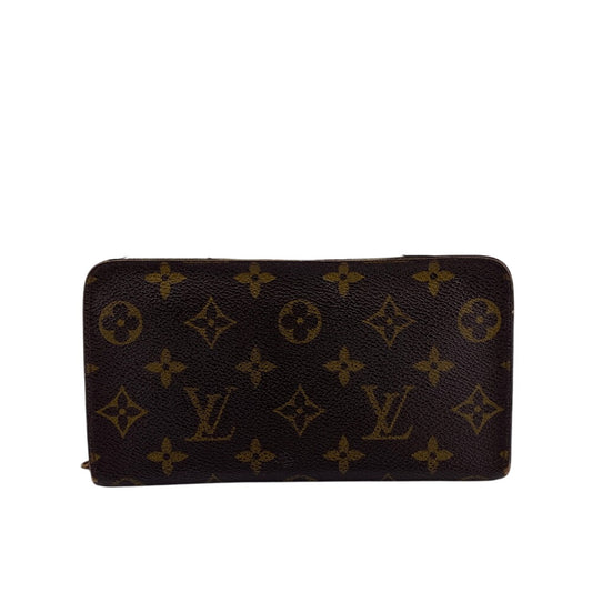 LOUIS VUITTON Long Wallet Purse M61727 leather Brown Monogram Porto Monezup
