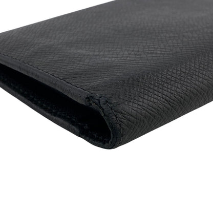 LOUIS VUITTON Long Wallet Purse leather black Taiga ardwards Portefeuille Braza