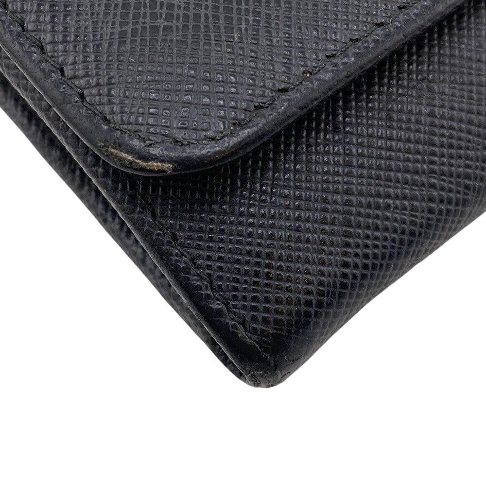 PRADA Long Wallet Purse 1MT290 leather black Safiano Chain wallet