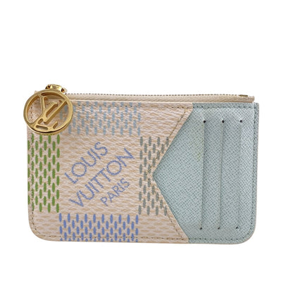 LOUIS VUITTON Card Case N40639 leather blue Damier Porto Cult Romy