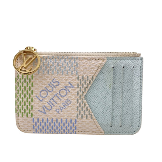 LOUIS VUITTON Card Case N40639 leather blue Damier Porto Cult Romy