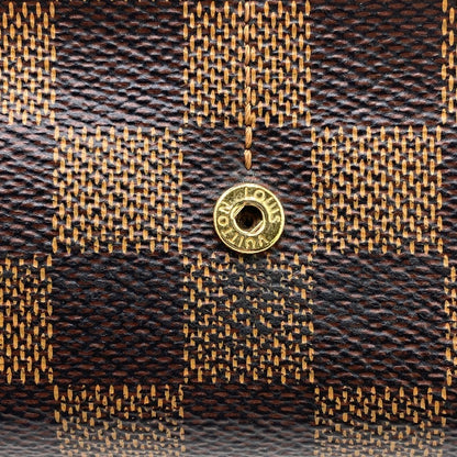 LOUIS VUITTON Long Wallet Purse N63209 leather Brown Damier Portefeuille Sarah