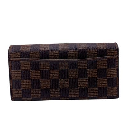 LOUIS VUITTON Long Wallet Purse N63209 leather Brown Damier Portefeuille Sarah