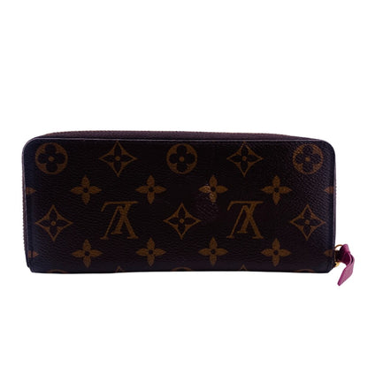 LOUIS VUITTON Long Wallet Purse M60742 leather Brown Monogram Portefeuille Clemence