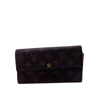 LOUIS VUITTON Long Wallet Purse M61725 Monogram Brown Monogram Pochette Portomonnaie Credit