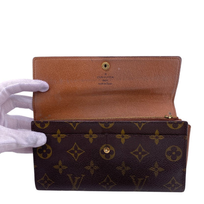 LOUIS VUITTON Long Wallet Purse M61725 Monogram Brown Monogram Pochette Portomonnaie Credit