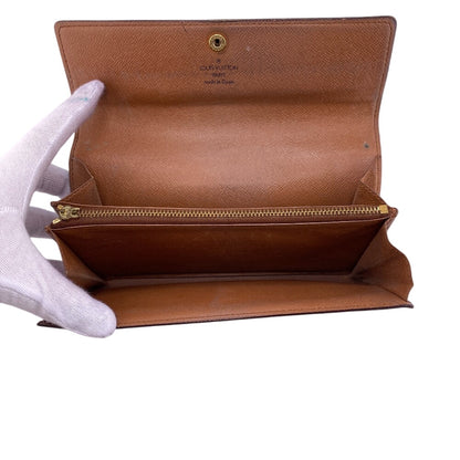 LOUIS VUITTON Long Wallet Purse M61725 Monogram Brown Monogram Pochette Portomonnaie Credit