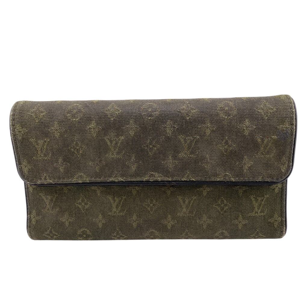 LOUIS VUITTON Long Wallet Purse M92443 canvas khaki Monogram mini International