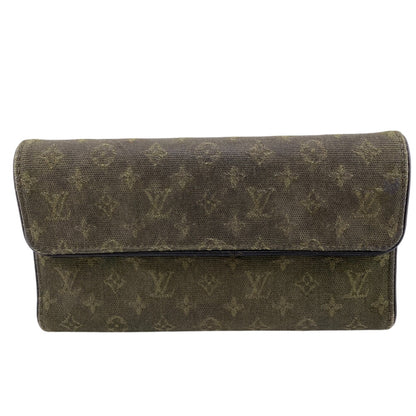 LOUIS VUITTON Long Wallet Purse M92443 canvas khaki Monogram mini International