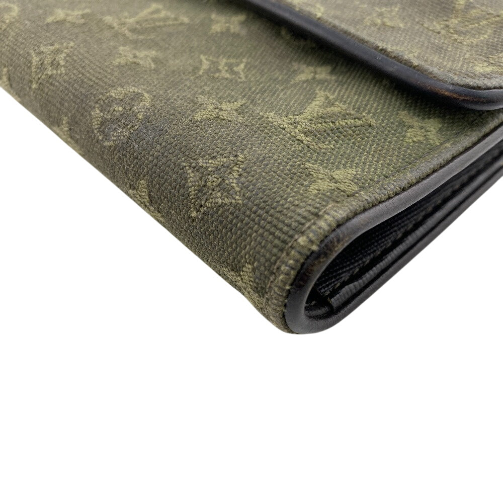 LOUIS VUITTON Long Wallet Purse M92443 canvas khaki Monogram mini International