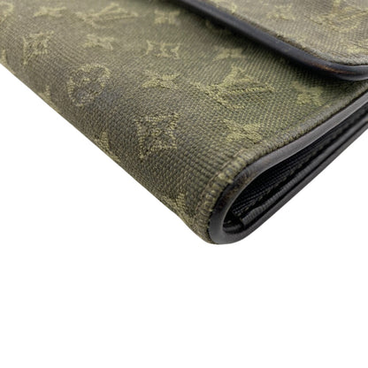 LOUIS VUITTON Long Wallet Purse M92443 canvas khaki Monogram mini International