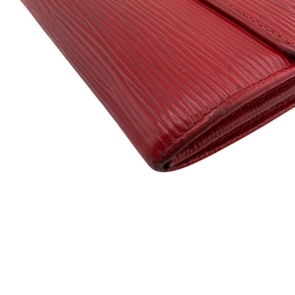LOUIS VUITTON Long Wallet Purse M63577 Epi Leather Red Epi Leather Porto Monnet